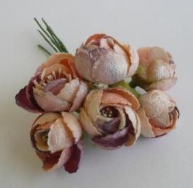 Velvet Dogwood Rose Posy Apricot/Lilac